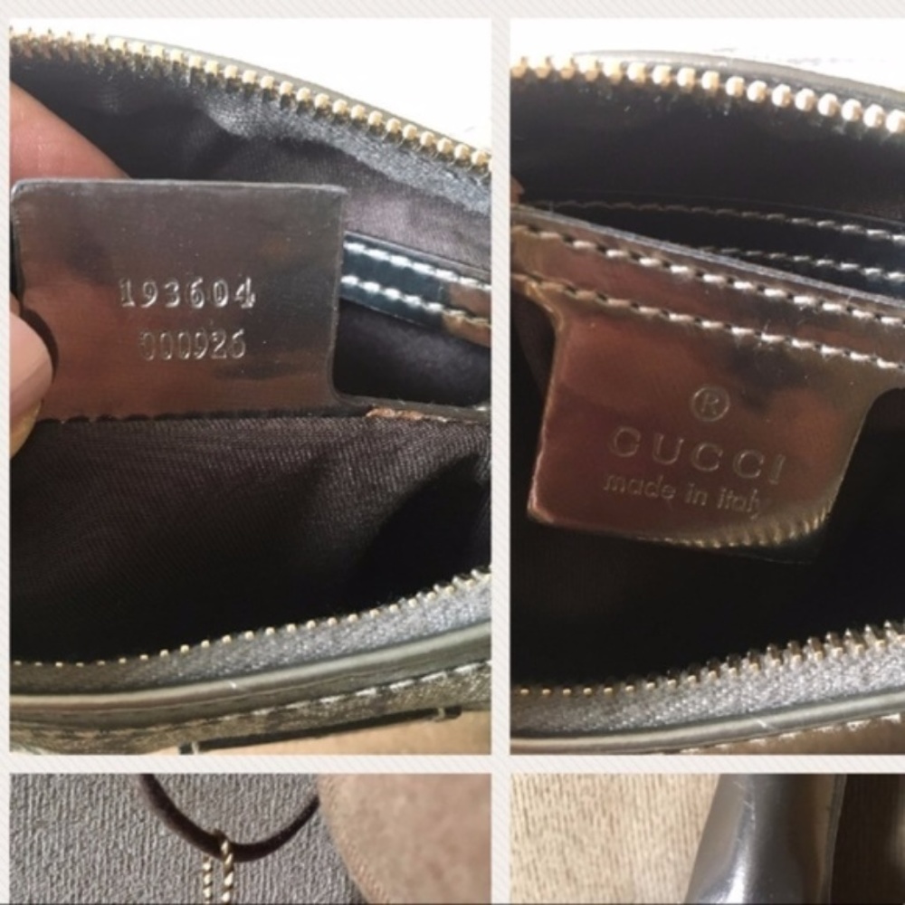 Authenticated Gucci Gray and Black Monogram Bag with dust bag - Picture 7 of 11